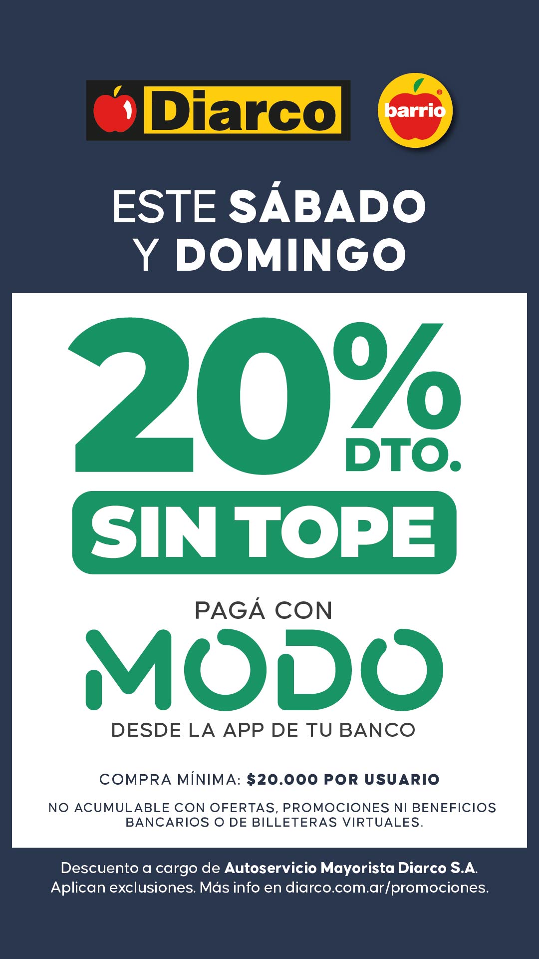 20% OFF CON MODO