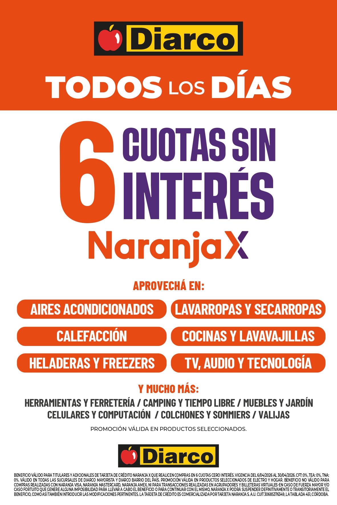 6 CUOTAS NARANJAX